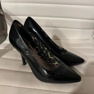 Glossy black heels